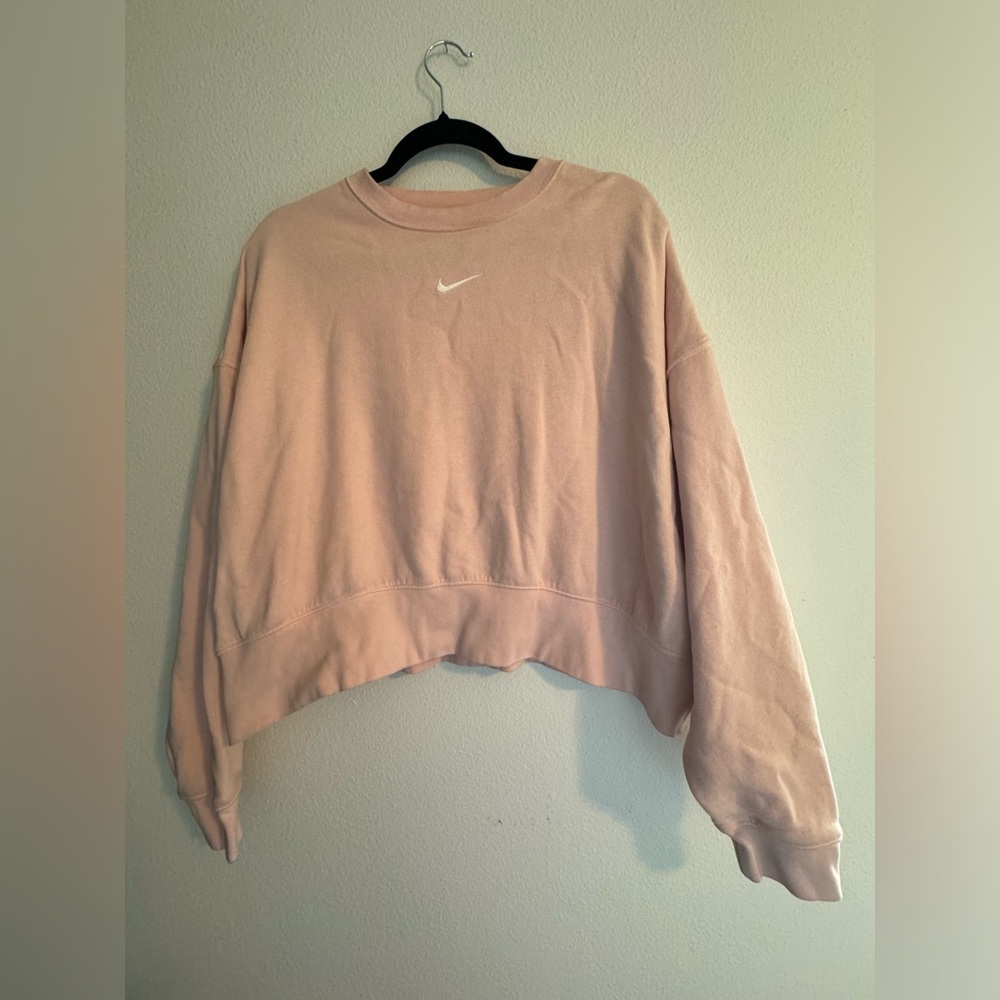 Nike women’s oversized fleece sweatshirt light pink size small (4/6)